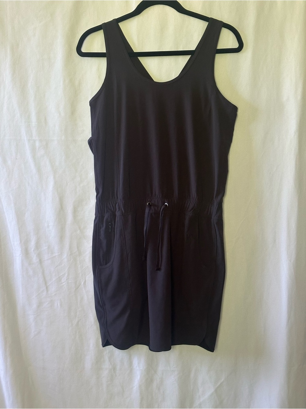 Patagonia Black Sleeveless Drawstring Pocket Dress Women’s Small Active